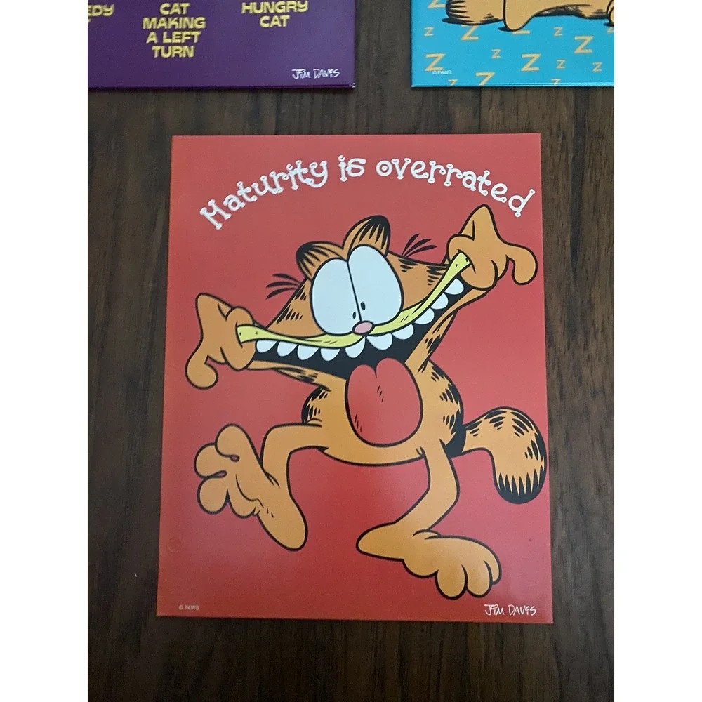 3 Vintage Garfield Pocket Folders Lot 1978 Mead Portfolio Messy Bedroom Lunch